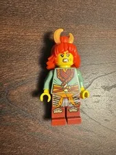 LEGO NINJAGO Wyldfyre 71793  Minifigure w/ Red Hair & Horned Helmet, Green Torso