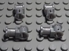 Lego Technic Connectors 2x Cross Hole Matte Silver 4 Pieces