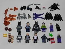 LEGO DC Minifigure Lot; Batman, Joker head, Superman... etc  + BONUS!