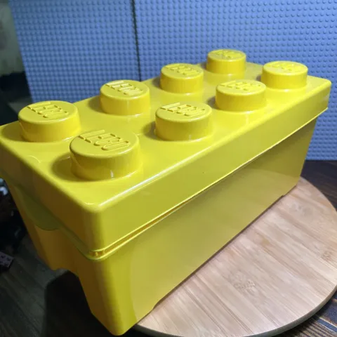 LEGO Storage Brick Case 8 Stud Med Yellow Container Plastic Bin Box 14x7 Empty