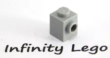 12 LEGO Light Bluish Grey Brick 1 x 1 with Studs on One Side (87087) - 12 Pieces