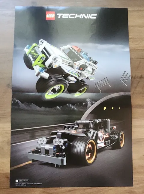 2016 Promotional Lego Technic Getaway Racer & Police Intercept Poster 17" X 11" 