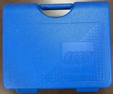 VTG Lego Storage Carrying Case Blue Plastic 1997 w/ Legos *See Pictures* 13x9x3