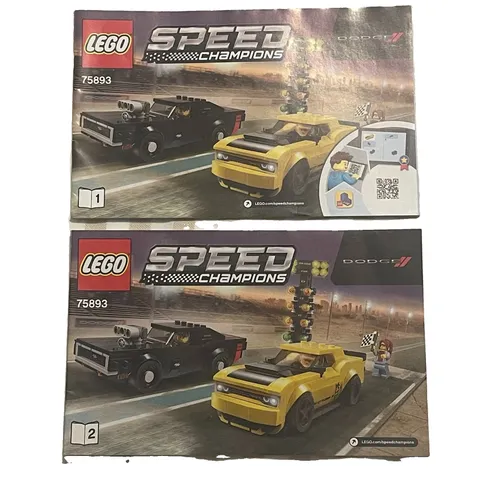 Lego Speed Champions Dodge Challenger and Dodge Charger Manuals Set 1-2 75893