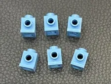 LEGO Parts 4070 Lot 6 Brick Modified 1 x 1 with Headlight Medium Azure