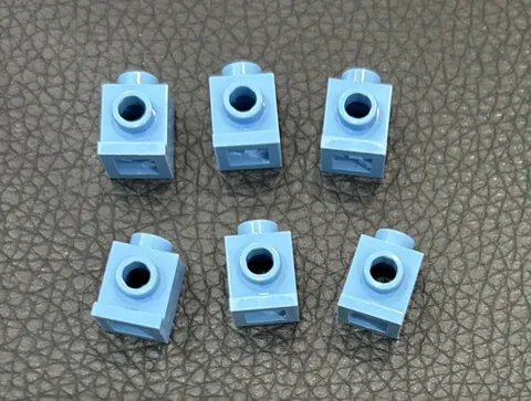 LEGO Parts 4070 Lot 6 Brick Modified 1 x 1 with Headlight Medium Azure