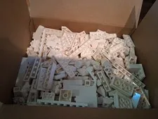 LEGO BULK LOT of 1.12 lb of MIXED ASSORTED SHAPES OF White BRICKS