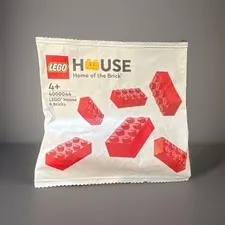 Exclusive From Denmark LEGO House 4000044 Home of the Brick 6pc Red Bricks Pack