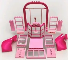 Lego Pink House Building Swing Windows Slide Studs Brick Lot W/HTF Vintage Items