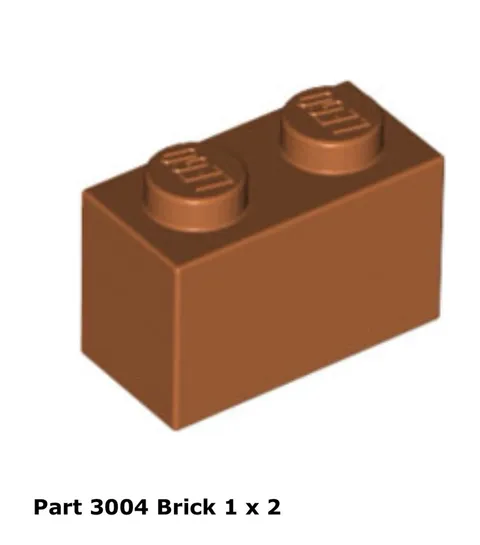 LEGO Dark Orange 1x2 Brick (3004) - 100 New Pieces - Building Bricks