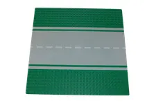 Lego® Street Base Plate Pad 32x32 Straight with Footway GREEN