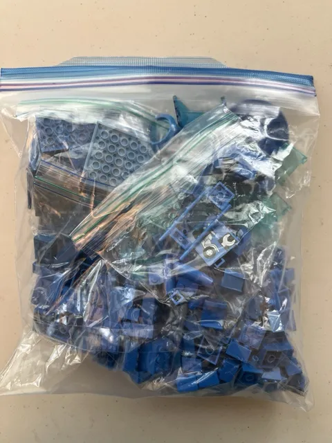 Lego Blue Brick Pieces 1lb bulk Lot
