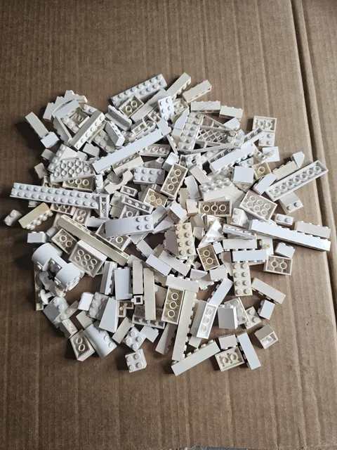 200+ Genuine Lego Building Parts Lot Blocks Etc Base Plate White 