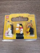Vintage Set of 3 Lego Store Minifigures   NIB Sealed Aztec Warrior Lego Bride