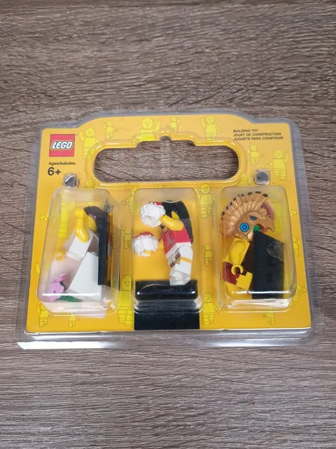 Vintage Set of 3 Lego Store Minifigures   NIB Sealed Aztec Warrior Lego Bride