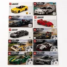 Lego Speed Champions Instruction Manuals (Lot of 11) Mercedes Ferrari Lotus Audi