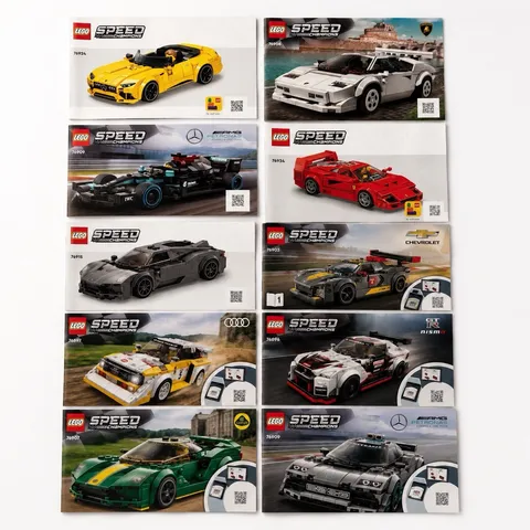 Lego Speed Champions Instruction Manuals (Lot of 11) Mercedes Ferrari Lotus Audi