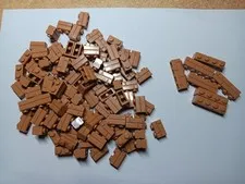 LEGO BULK LOT 114 MEDIUM DARK FLESH/NOUGAT MASONRY BRICKS 1X2 1X4