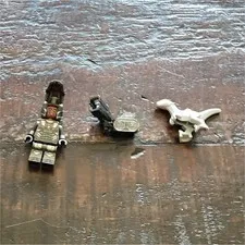 LEGO Plastic Minifigure Lot w/ Accessories & Small Base Plate Included