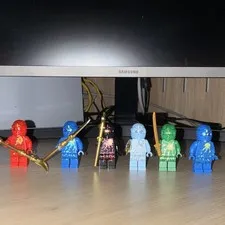 LEGO NINJAGO Ninja Minifigure Lot of 6 Plastic Figures with Weapons custom figs.