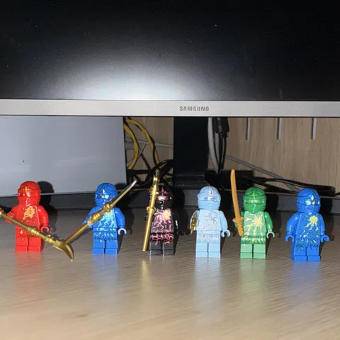 LEGO NINJAGO Ninja Minifigure Lot of 6 Plastic Figures with Weapons custom figs.