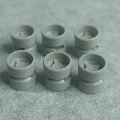 LEGO 6014b Wheel 11mmD x 12mm Hole Notched Wheels Holder Light Gray x6 Genuine