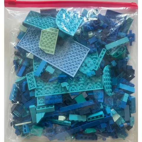Lot of ~1lb Blue Lego Bricks Various Sizes/Shapes/Parts AS IS