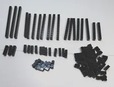 Lego Black BRICKS BLOCKS ONLY 100pc Bulk Lot 1x16 1x12 1x10 1x8 1x4 1x3 1x2 1x1
