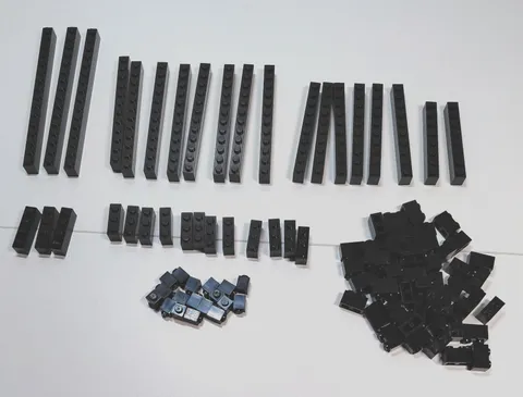 Lego Black BRICKS BLOCKS ONLY 100pc Bulk Lot 1x16 1x12 1x10 1x8 1x4 1x3 1x2 1x1