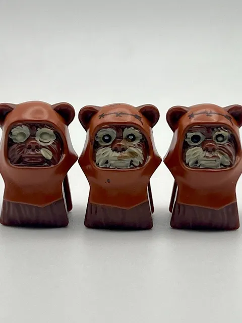 Lego Star Wars Wicket Ewok Misprint Minifigure Heads Prototype Test Error Lot