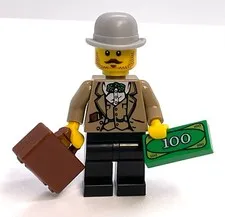 Lego Gambler Minifigure - Western Theme - Banker - Businessman - Wild West