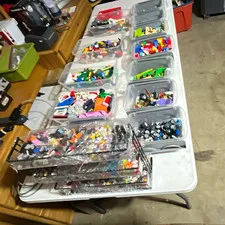 LEGO Bulk Lot Assorted Bricks Parts Pieces w/ Wheels Plates Multicolor