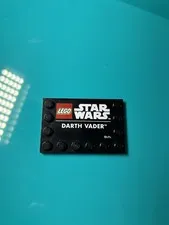 Lego 4x6 Black Tile Part Darth Vader Pattern Part 75304 (Pre Owned)