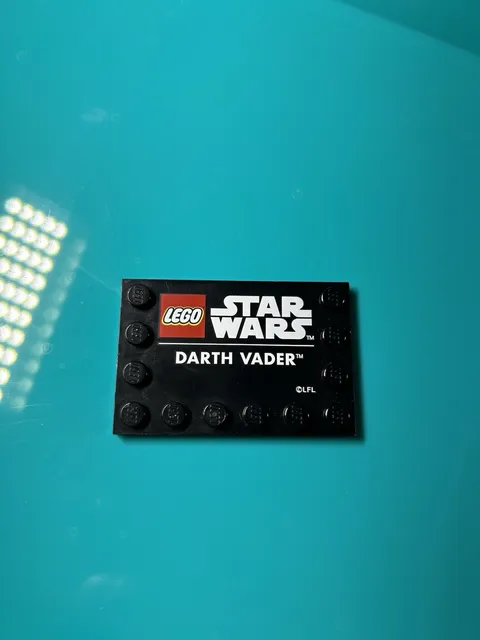 Lego 4x6 Black Tile Part Darth Vader Pattern Part 75304 (Pre Owned)