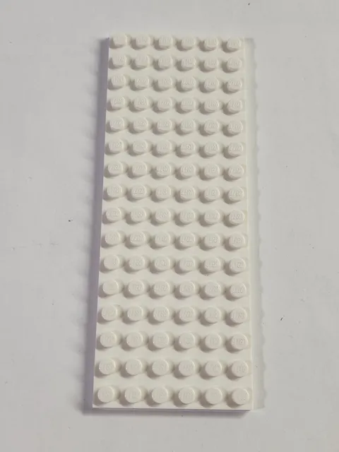 LEGO 6x16 Plate w/ Studs White ● Part # 3027 EUC 