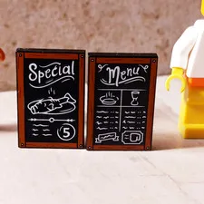 New LEGO Menu Set Lot of 2 Signs Sticker EXCELLENT NEW Chalkboard Sandwich Sign