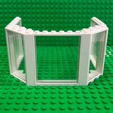 Lego Door Frames White 1x6x6 (42205) +Trans-Clear Insert (42509) + Corner 28327
