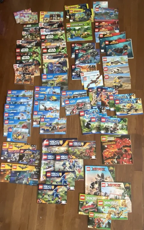 Lot of (75) Lego building manuals ONLY, NO BRICKS China Ninjago Nexo Star Wars