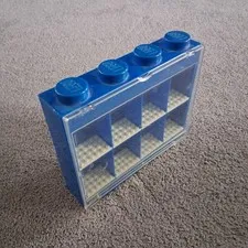 LEGO Minifigure Display Case 8 Figures Blue Stackable Storage