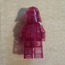 LEGO Translucent Dark Pink Minifigure Figure with Helmet, Plastic