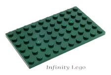 3 LEGO Dark Green Plate Base Board 6 x 10 (3033) - (3 Pieces)