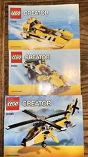 LEGO #31023 Creator Yellow Racers Helicopter, Speedboat and Manual All 3 Booklet