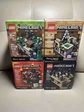 LEGO Minecraft Micro World Lot of 4 Complete Sets 21102 21105 21106 21107 Sealed