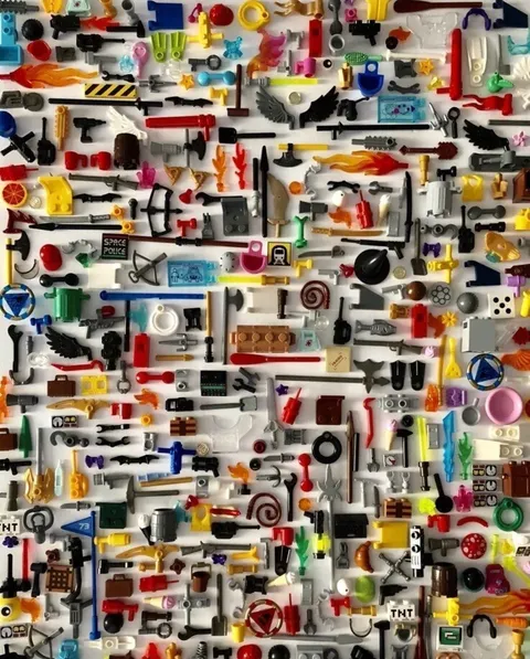 50 Random Assorted LEGO Minifigure & Building Accessories Bulk Lot Excellent