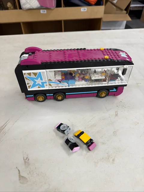 Lego Friends Pop Star Tour Bus 41106 Incomplete Set No Box Or Book 2 Minifigs