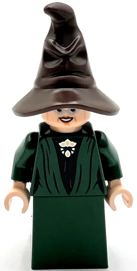 Lego New Harry Potter Minifigure Professor Minerva McGonagall Dark Green Robe