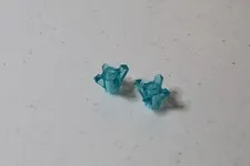 (2) LEGO Trans Light Blue 1x1 Rock Crystal with 4 Points 11127