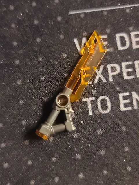 Lego New Trans-Orange Minifigure Weapon Sword w/ 3 Holes in Blade Part