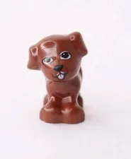 LEGO Friends Brown Dog Puppy  With Tongue Out 