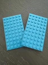 LEGO Plate 6 x 10 (3033)medium Azure 2 Pcs Used